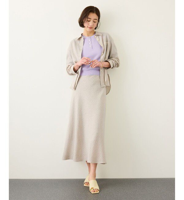 ROPE「リネンシルクコットンシャツ(無地＆ストライプ)/イージーケア・セットアップ対応」|シャツ・ブラウス|