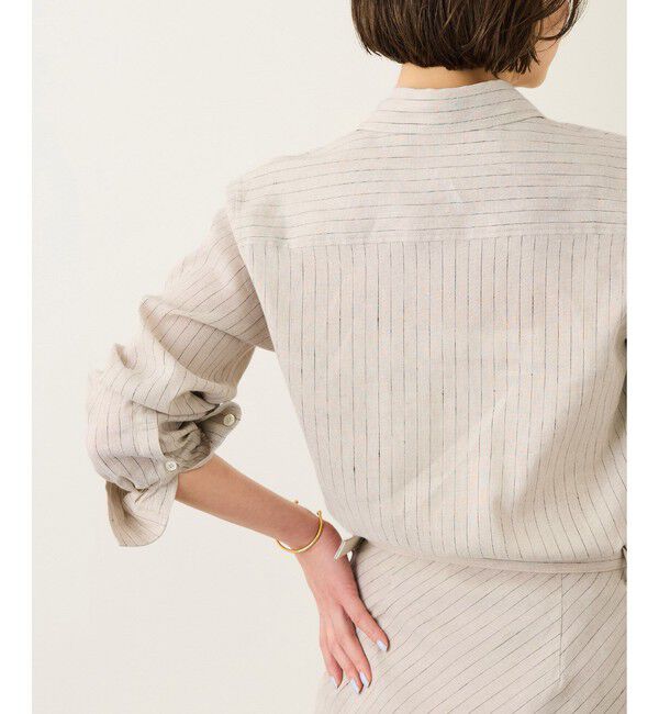 ROPE「リネンシルクコットンシャツ(無地＆ストライプ)/イージーケア・セットアップ対応」|シャツ・ブラウス|