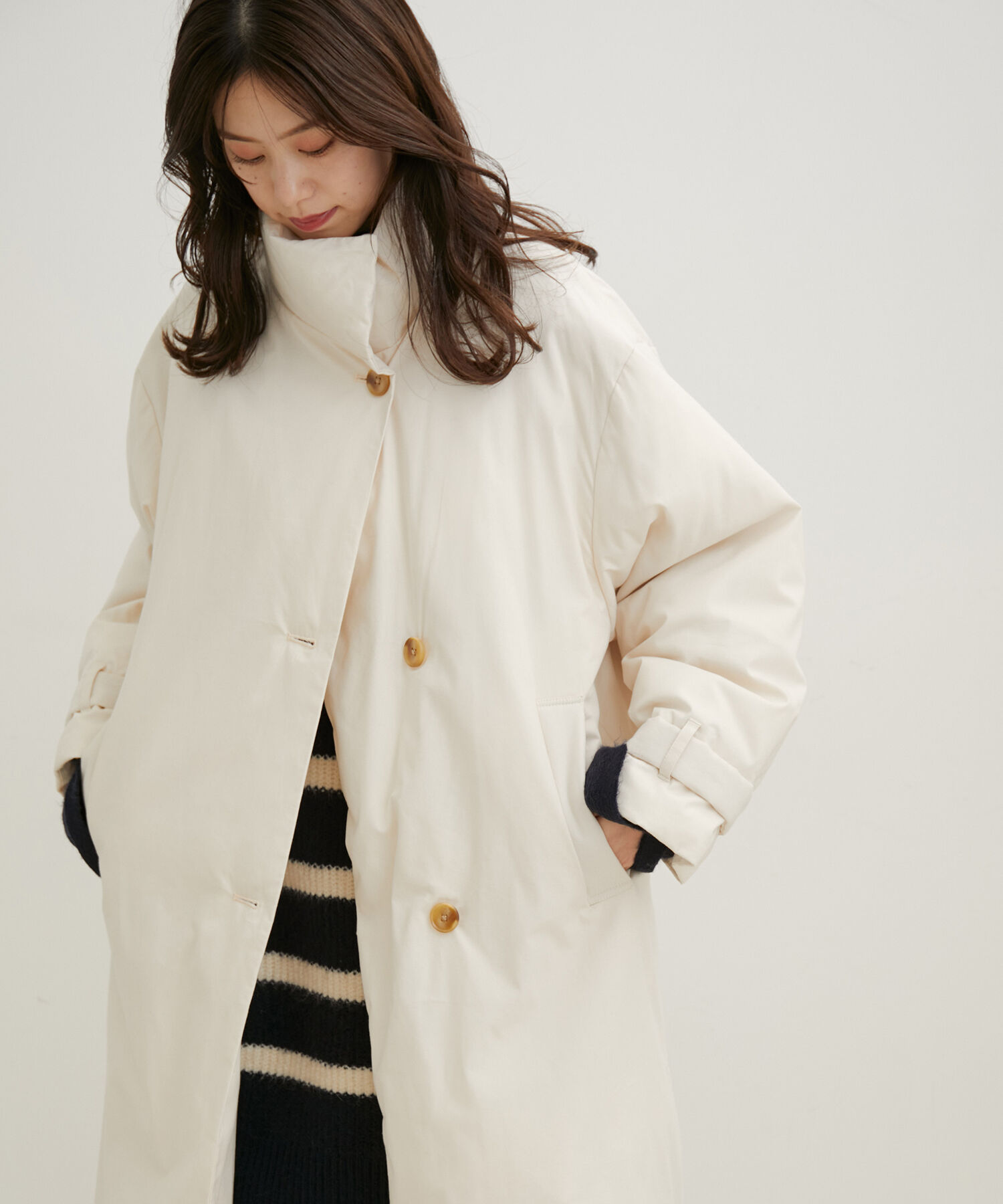 VIS「【保温機能綿】スタンドカラーパデットコート」|その他|