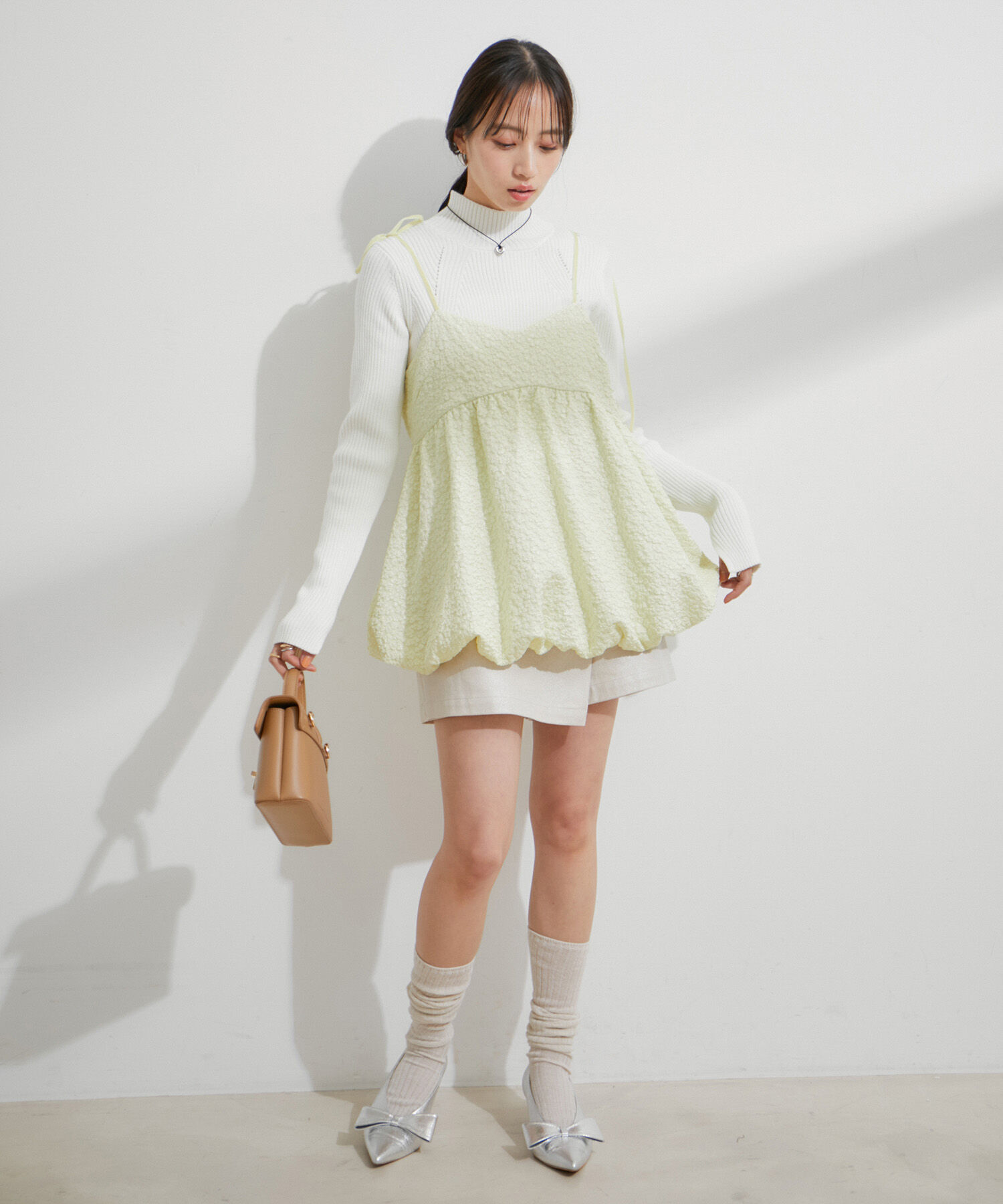 VIS「ジャガードバルーンリボンキャミソール」|キャミソール|