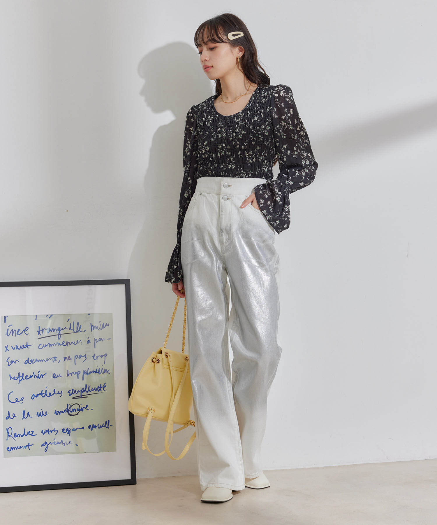 VIS「折り返しフレア箔デニム」|デニム|