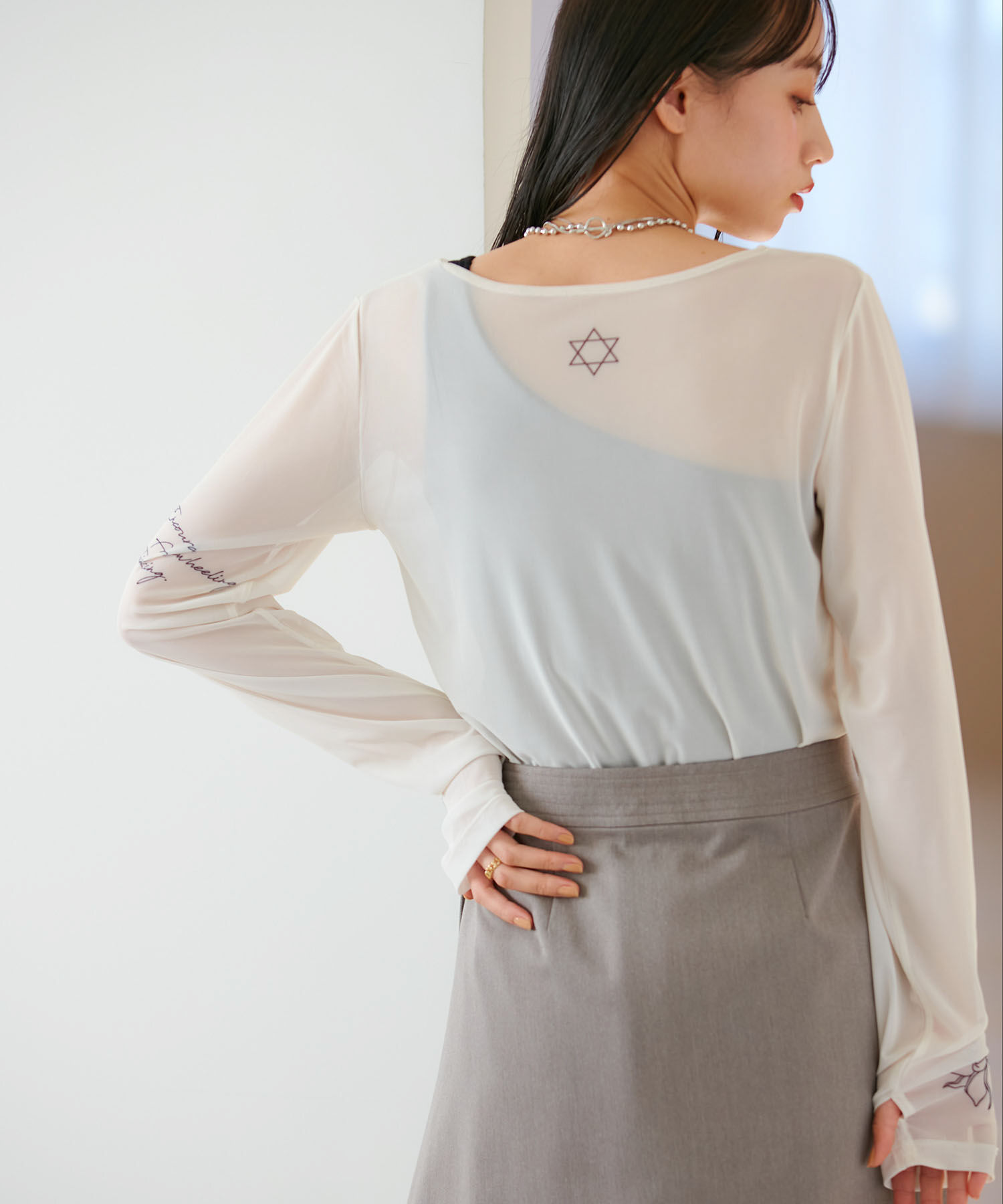 VIS「【洗える】シアータトゥートップス」|Tシャツ・カットソー|