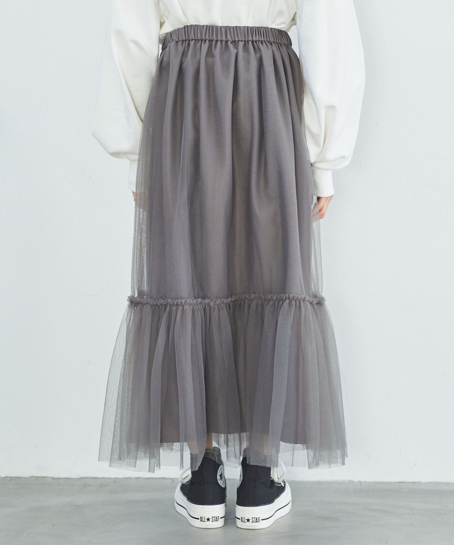 VIS「ニュアンス柄チュールスカート」|スカート|
