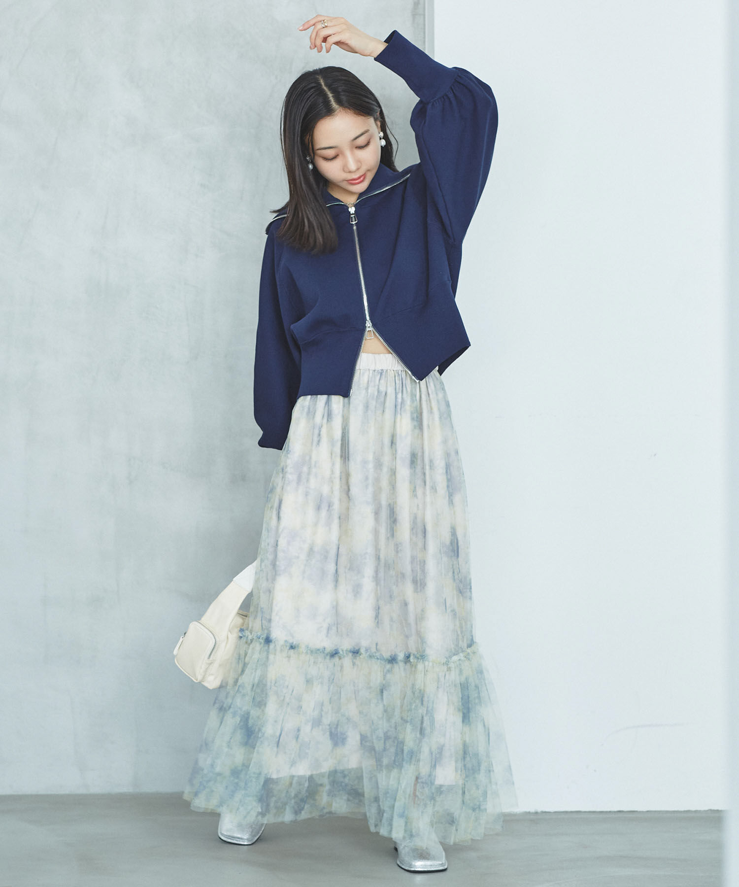 VIS「ニュアンス柄チュールスカート」|スカート|