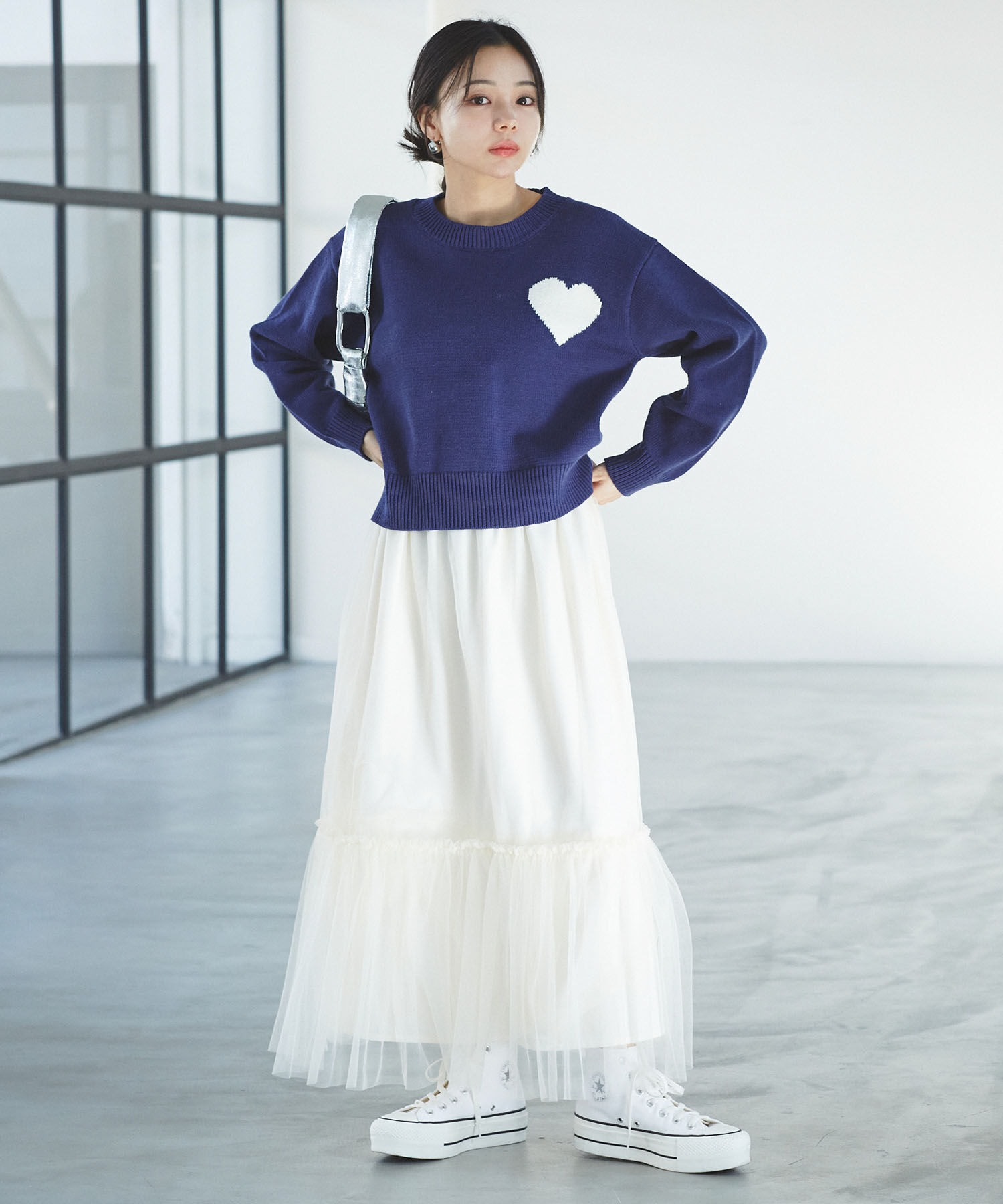 VIS「ニュアンス柄チュールスカート」|スカート|