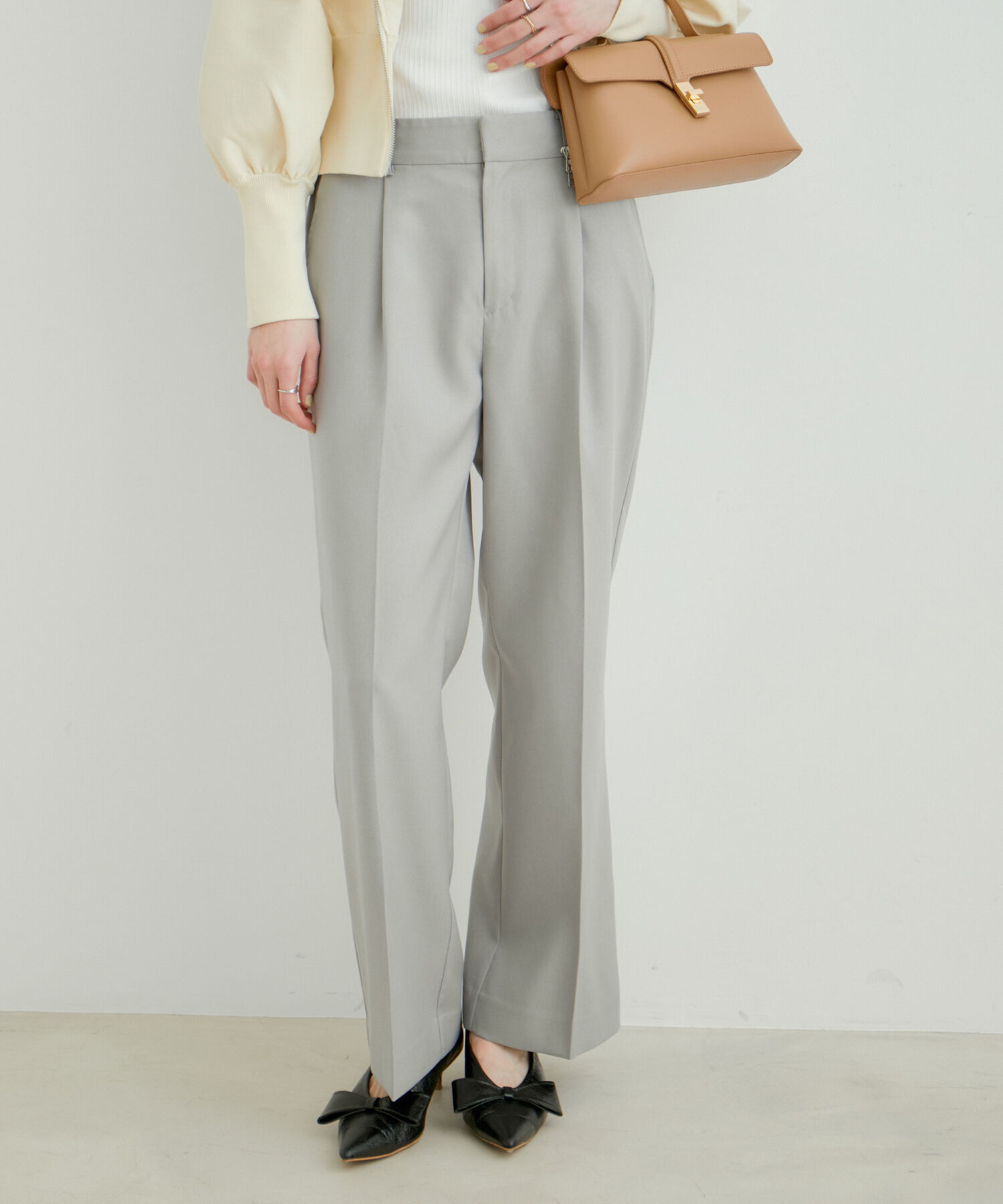 VIS「美HITワンタックストレートパンツ【洗える】」|スラックス|