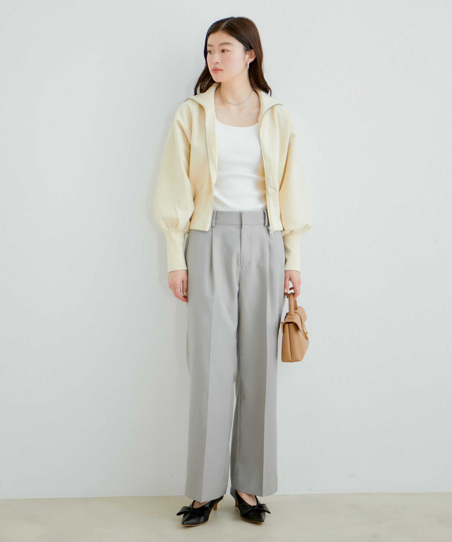 VIS「美HITワンタックストレートパンツ【洗える】」|スラックス|