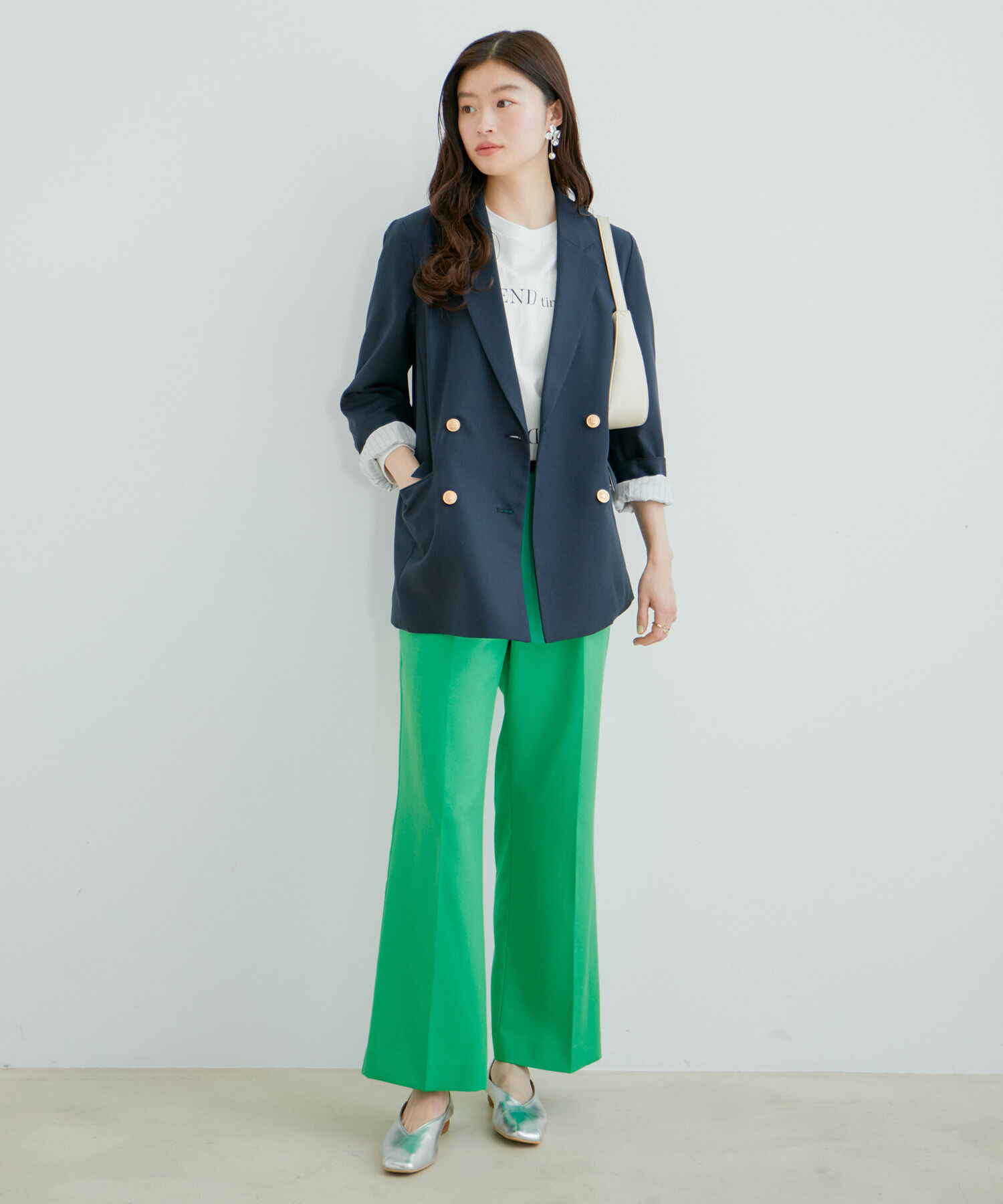 VIS「美HITワンタックストレートパンツ【洗える】」|スラックス|