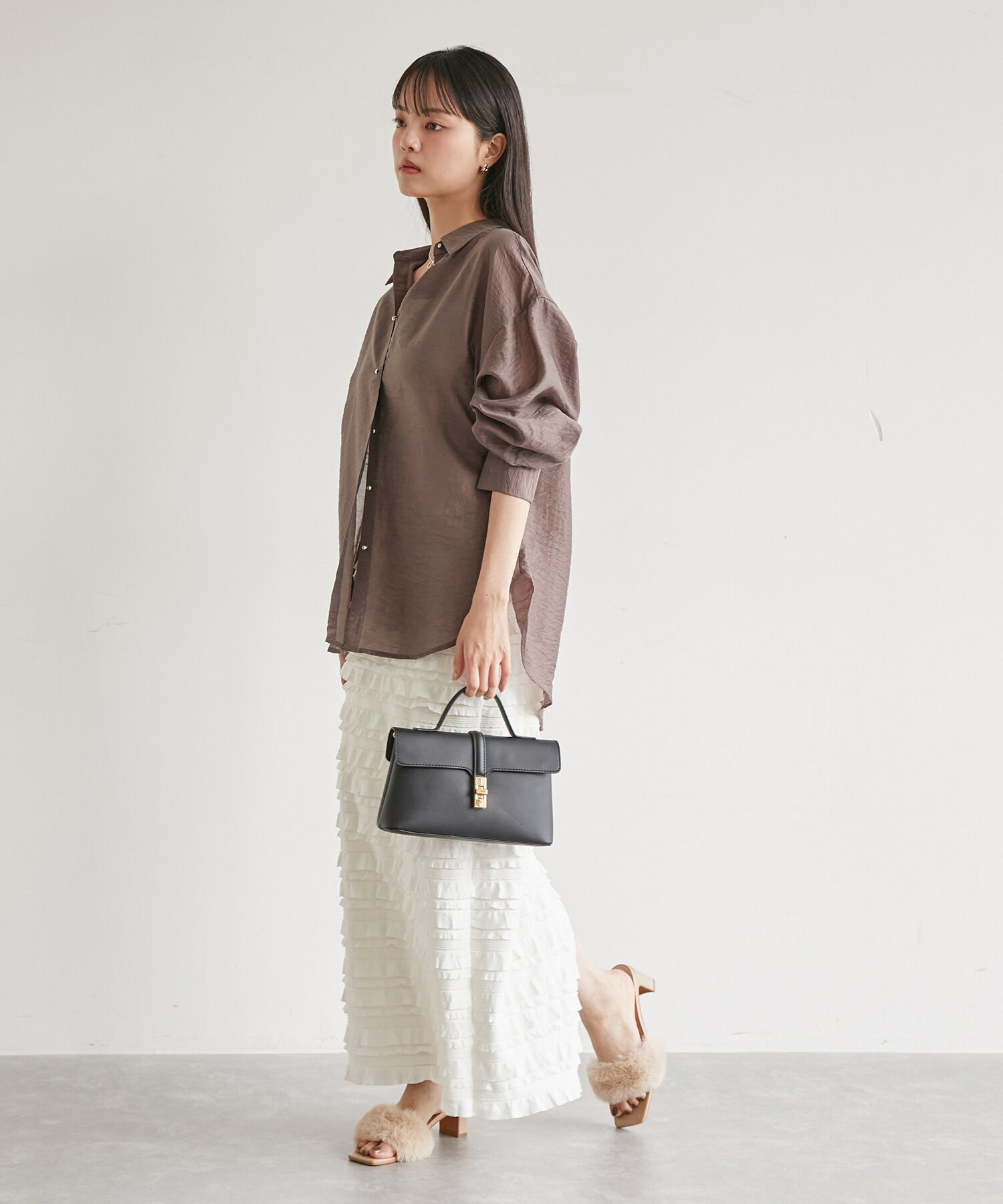 VIS「メタル釦シンプルシアーシャツ」|シャツ・ブラウス|