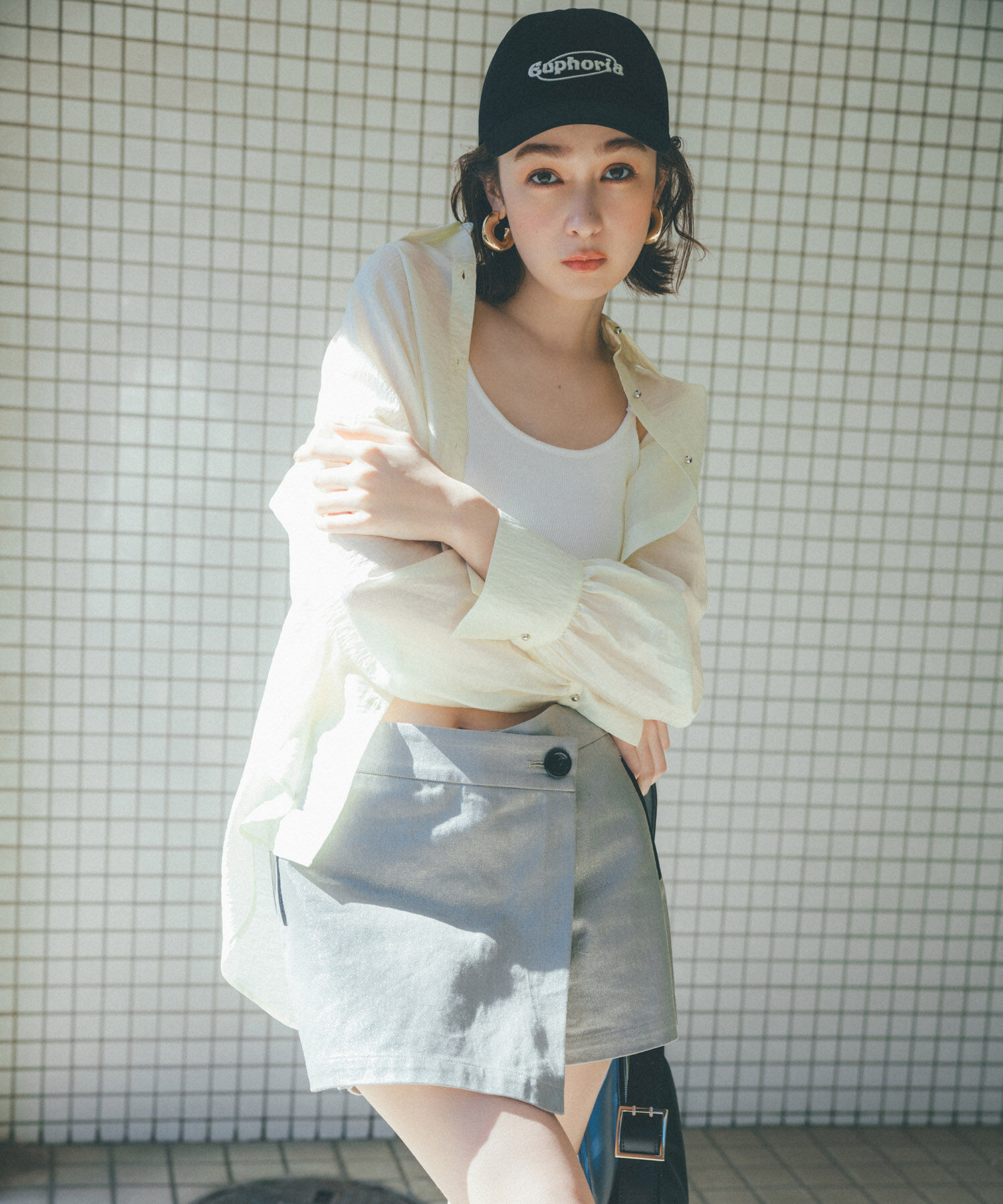 VIS「メタル釦シンプルシアーシャツ」|シャツ・ブラウス|