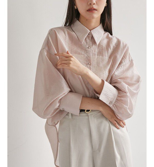 VIS「メタル釦シンプルシアーシャツ」|シャツ・ブラウス|ピンク(63)
