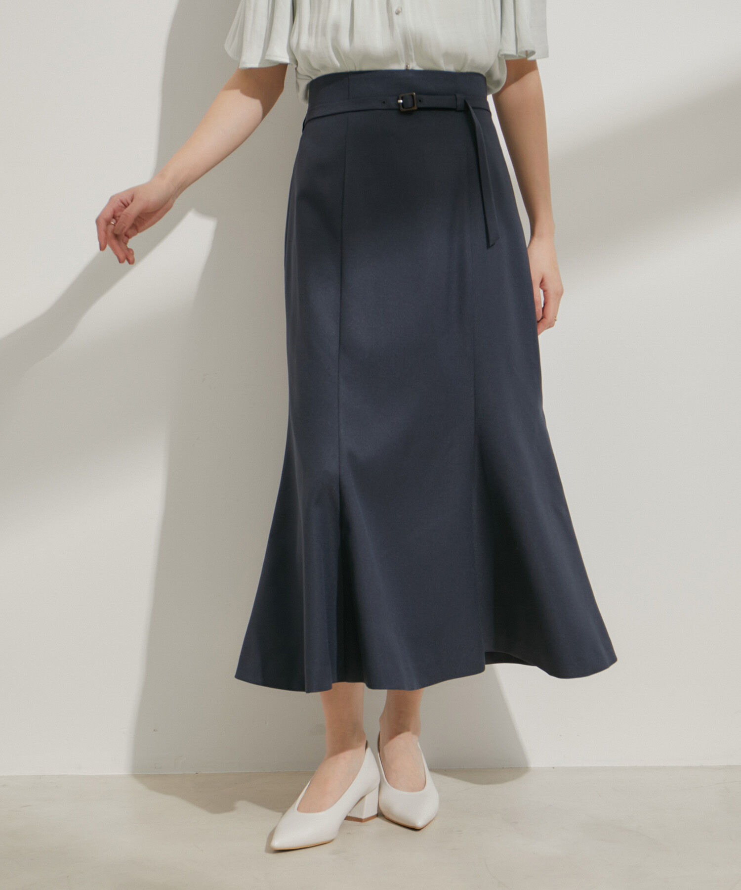 VIS「【洗える】共布ベルト付マーメイドスカート」|スカート|