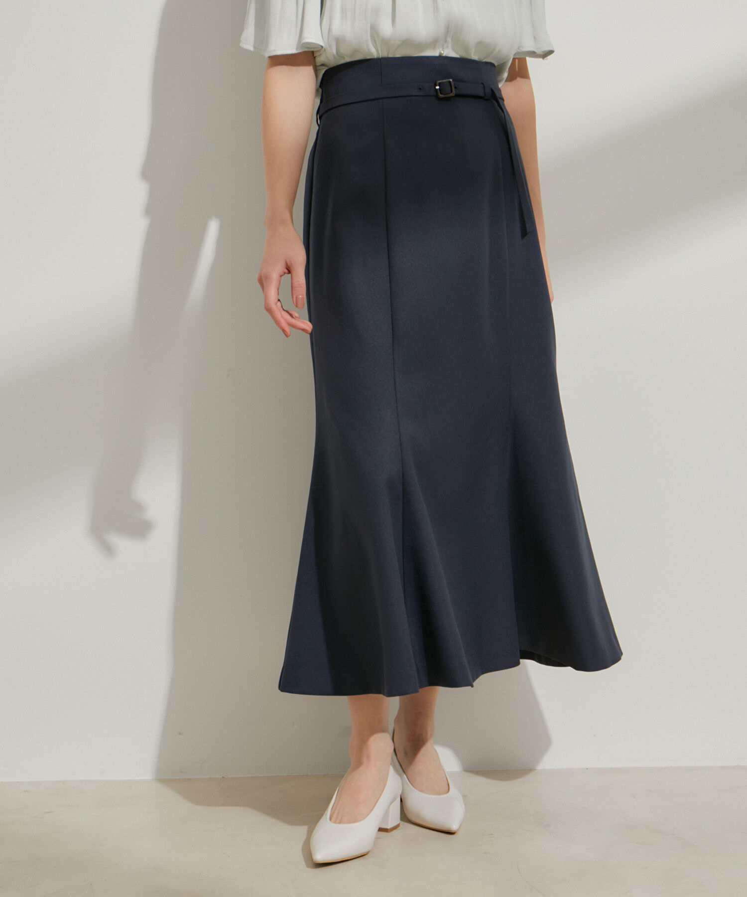 VIS「【洗える】共布ベルト付マーメイドスカート」|スカート|