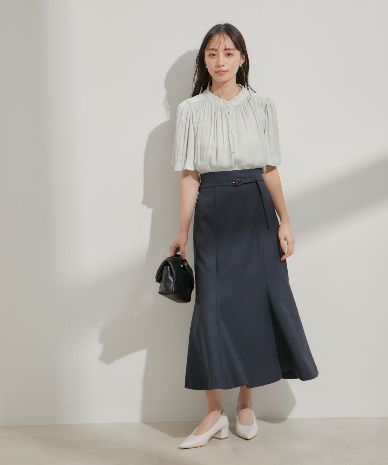 VIS「【洗える】共布ベルト付マーメイドスカート」|スカート|