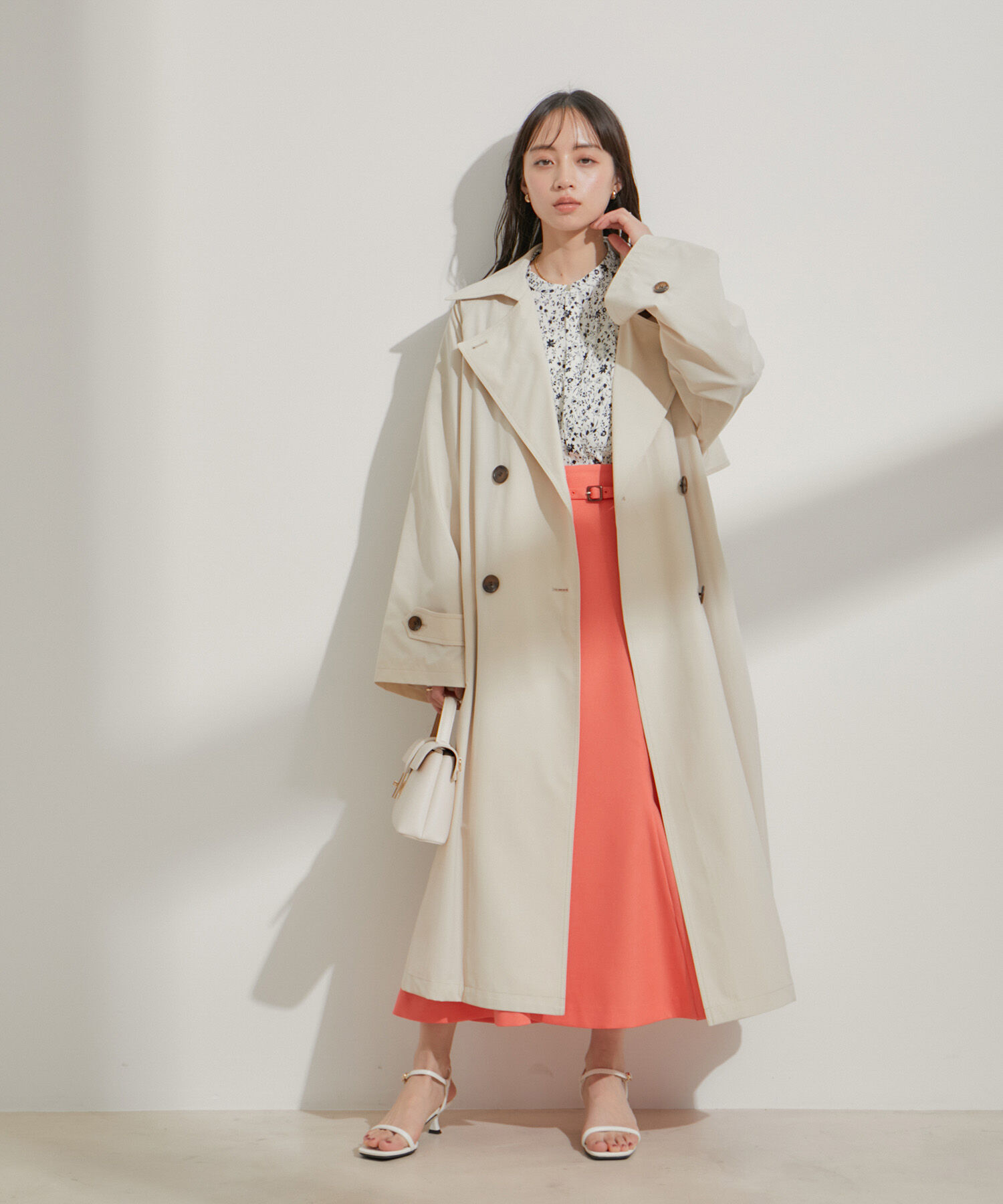 VIS「【洗える】共布ベルト付マーメイドスカート」|スカート|