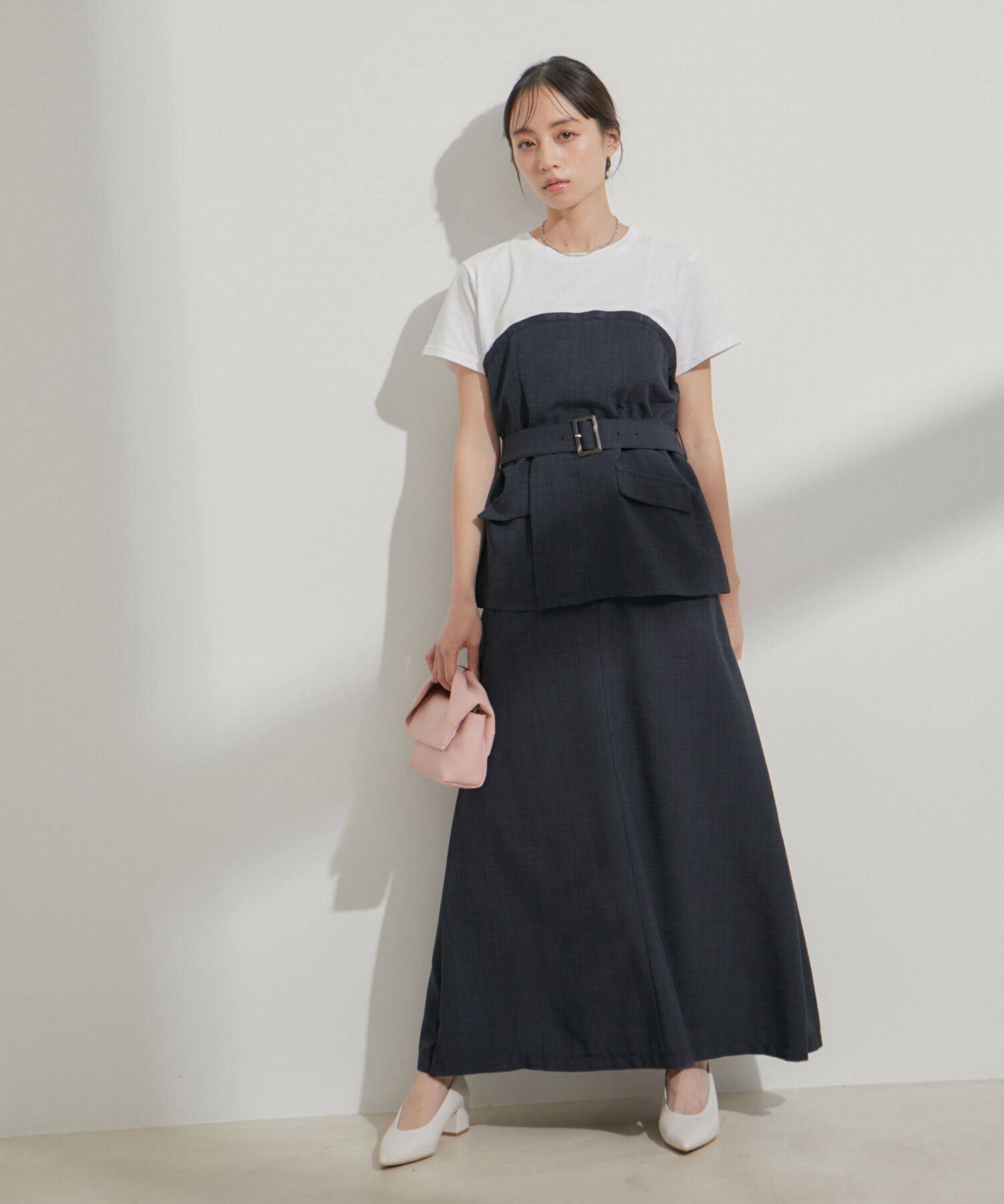 VIS「美easyリネンライクAラインスカート【洗える】【低身長～高身長】」|スカート|