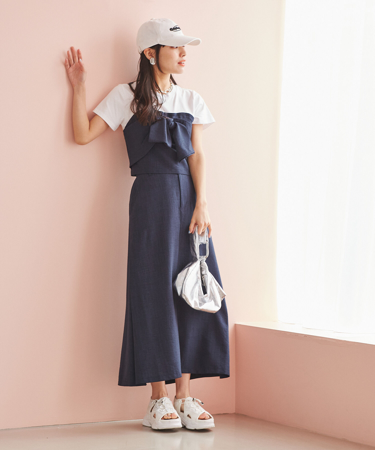 VIS「美easyリネンライクAラインスカート【洗える】【低身長～高身長】」|スカート|
