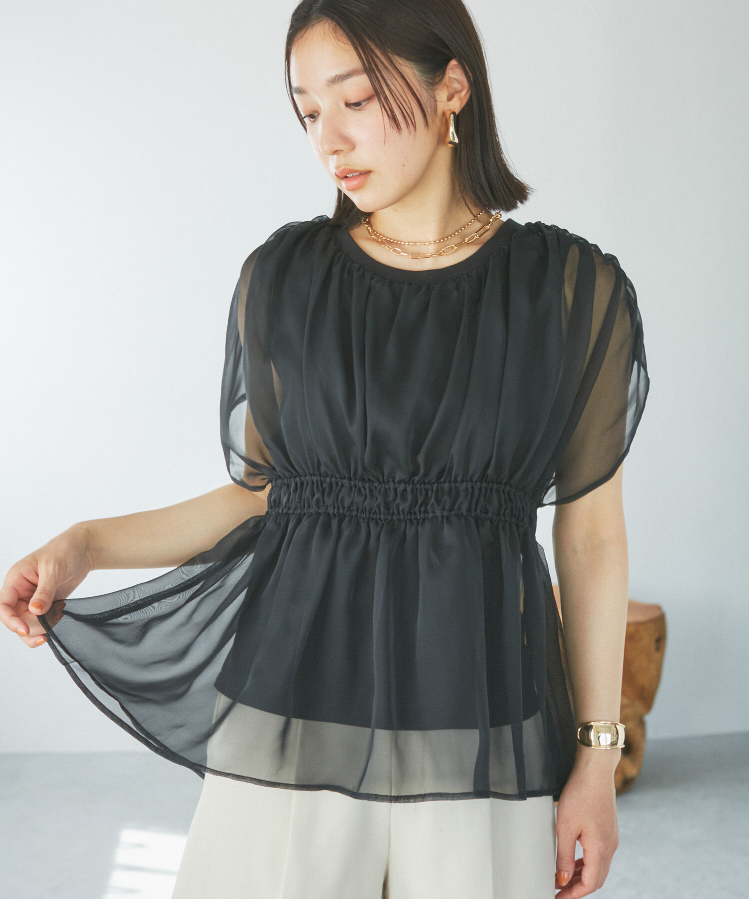 VIS「【洗える】シアードッキングプルオーバー」|Tシャツ・カットソー|