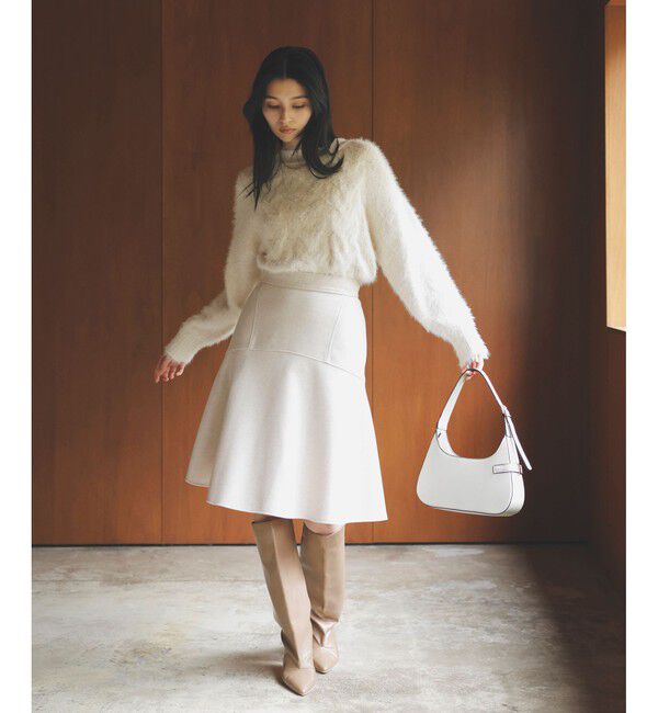 VIS「【洗える】ジャージメルトンニーレングスセミフレアスカート」|スカート|