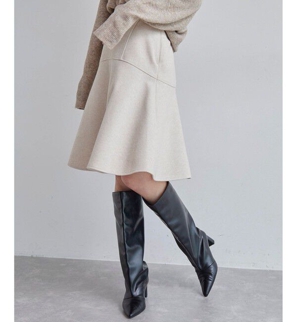 VIS「【洗える】ジャージメルトンニーレングスセミフレアスカート」|スカート|