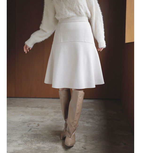 VIS「【洗える】ジャージメルトンニーレングスセミフレアスカート」|スカート|