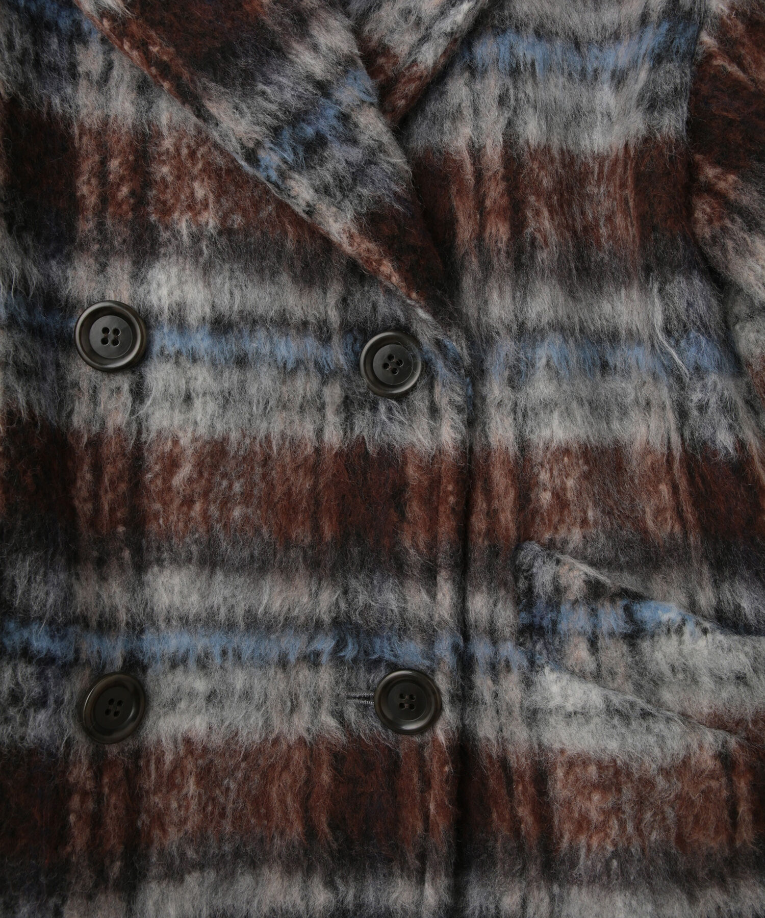 VIS「シャギーミディ丈Pコート」|ピーコート|