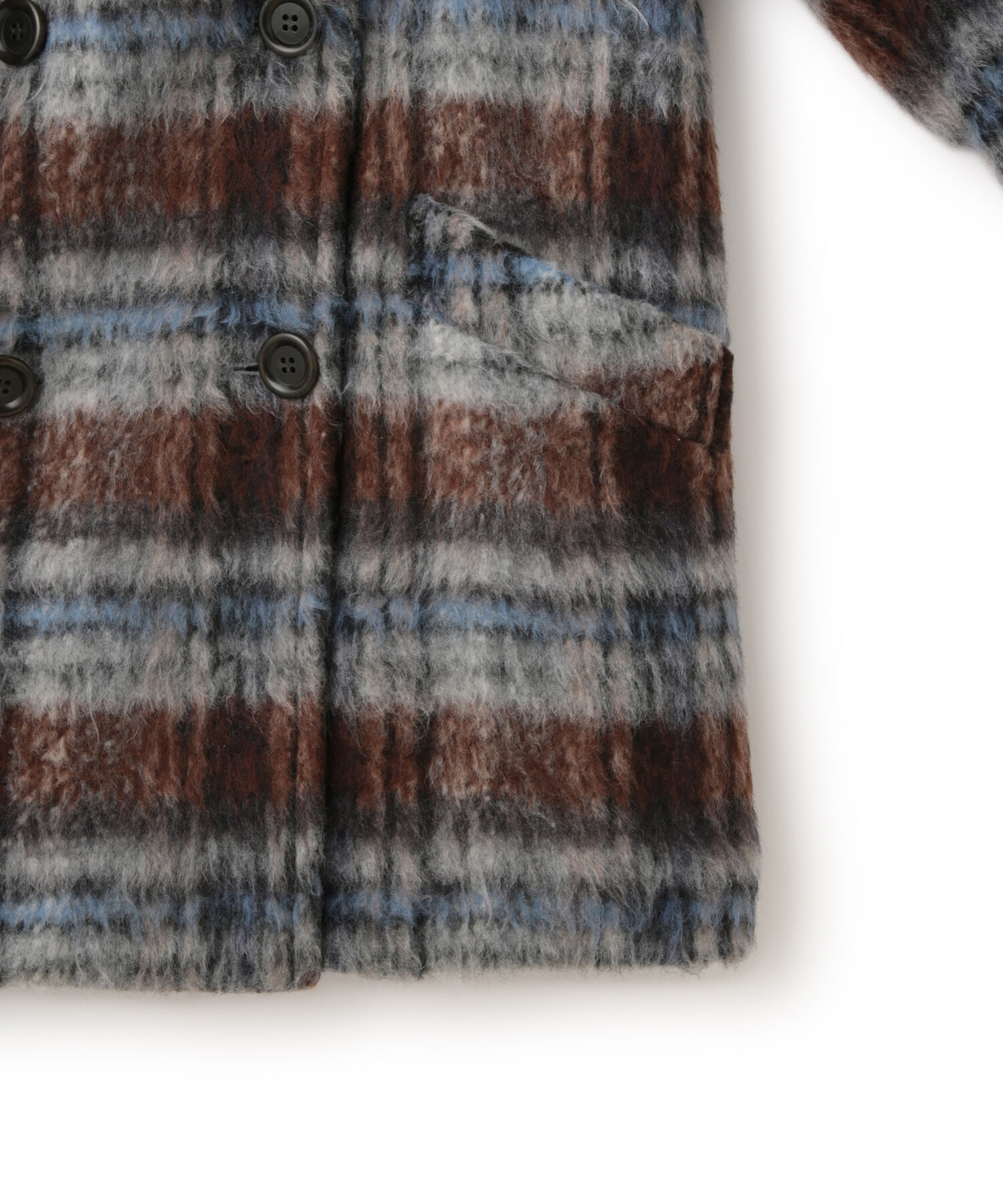 VIS「シャギーミディ丈Pコート」|ピーコート|