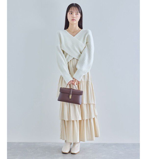VIS「ふんわりカシュクールニットプルオーバー」|ニット・セーター|