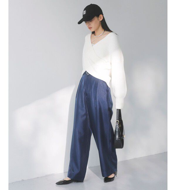 VIS「ふんわりカシュクールニットプルオーバー」|ニット・セーター|