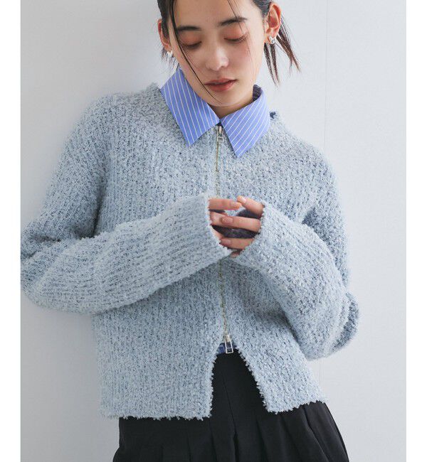 VIS「リボンヤーンジップリブネックカーディガン」|カーディガン|ブルーサブ