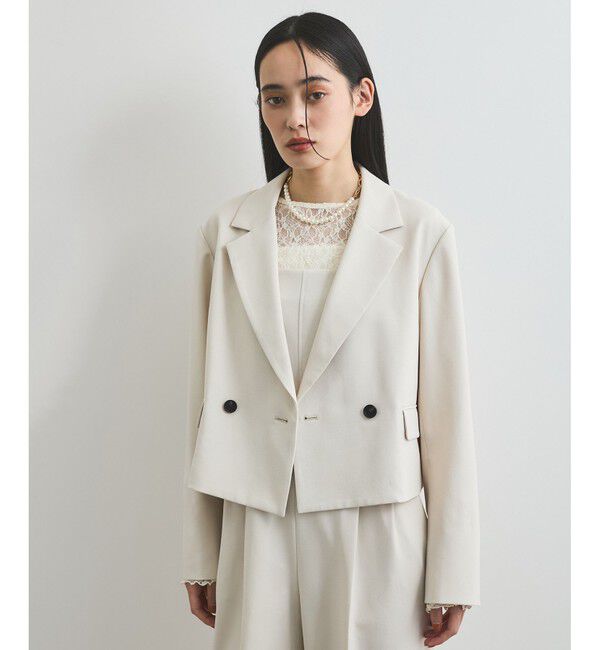 VIS「【洗える】ダブルショートジャケット」|テーラードジャケット|