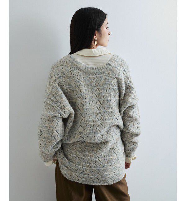 VIS「ミックスカラー深Vネックニット」|ニット・セーター|