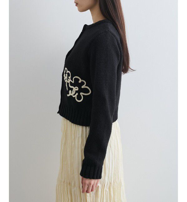 VIS「【WEB限定】刺繍フラワーカーディガン」|カーディガン|