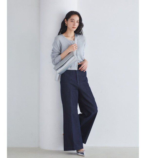 VIS「オーガンジーメタルボタンニットカーディガン」|カーディガン|