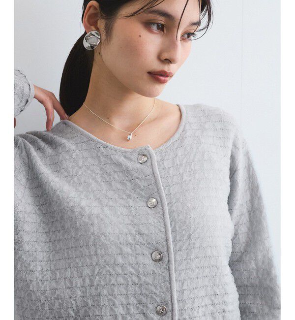 VIS「オーガンジーメタルボタンニットカーディガン」|カーディガン|