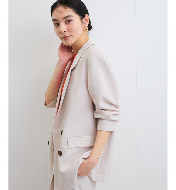 VIS「【美easy】リネンライクリラックスジャケット【接触冷感/洗える】【セットアップ対応】」|テーラードジャケット|