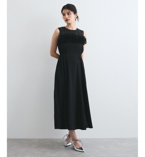 VIS「【VIS DRESS】チュールフラワードッキングワンピース」|ワンピース|