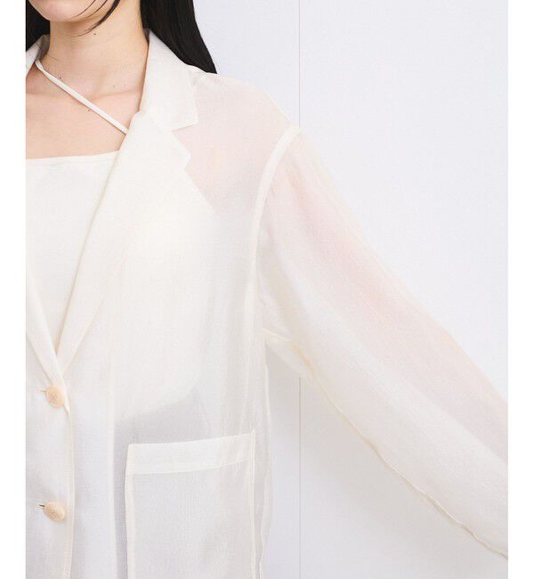 VIS「【洗える】羽織るだけでスタイリングワンランクアップ！シアージャケット」|テーラードジャケット|