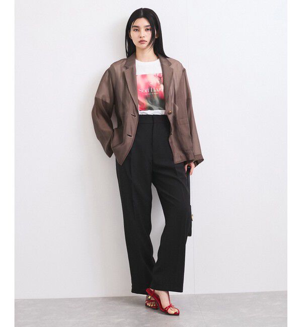 VIS「【洗える】羽織るだけでスタイリングワンランクアップ！シアージャケット」|テーラードジャケット|