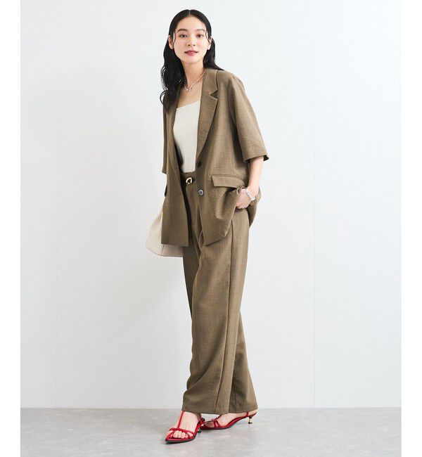 VIS「【美easy】ハーフスリーブジャケット/セットアップ対応・洗える」|テーラードジャケット|