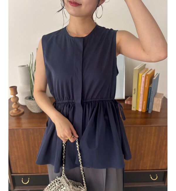 VIS「【WEB限定】ギャザーペプラムブラウス」|シャツ・ブラウス|