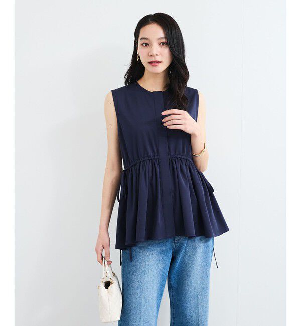 VIS「【WEB限定】ギャザーペプラムブラウス」|シャツ・ブラウス|