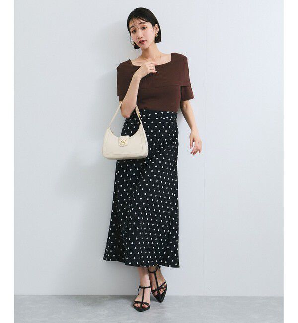 VIS「【アンチピリング/UVケア/洗える】オフショルハーフスリーブニット」|ニット・セーター|