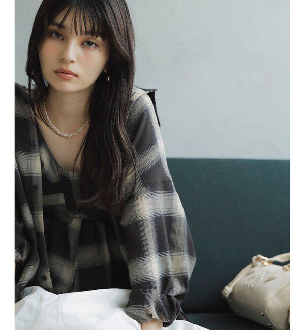 VIS「オンブレチェックオーバーシャツ」|シャツ・ブラウス|ブラック系(02)