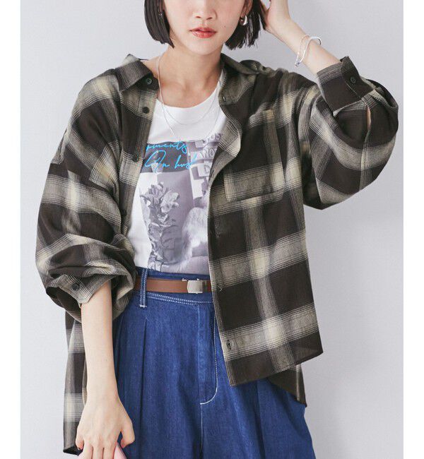 VIS「オンブレチェックオーバーシャツ」|シャツ・ブラウス|