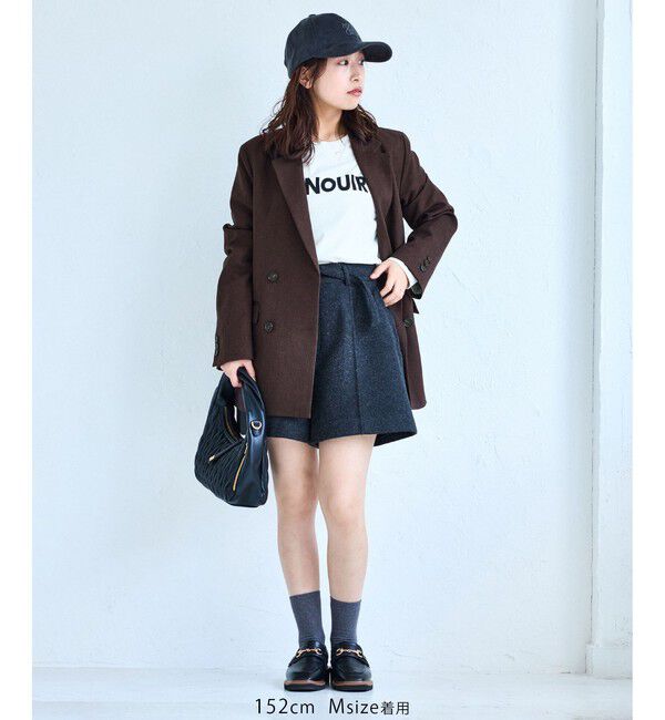 VIS「【美easy】ウーリッシュダブルブレストテーラードジャケット【セットアップ対応/洗える】」|テーラードジャケット|