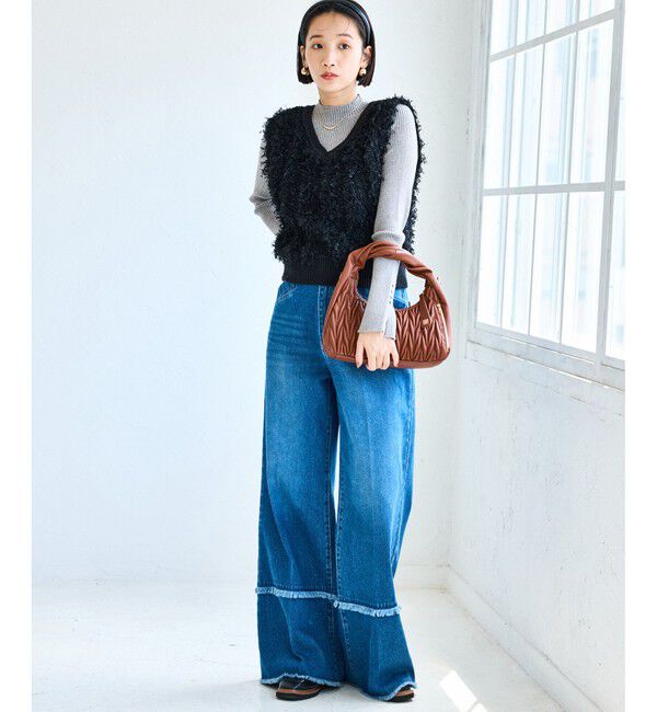 VIS「【2WAY】フリンジニットベスト」|ベスト・ジレ|