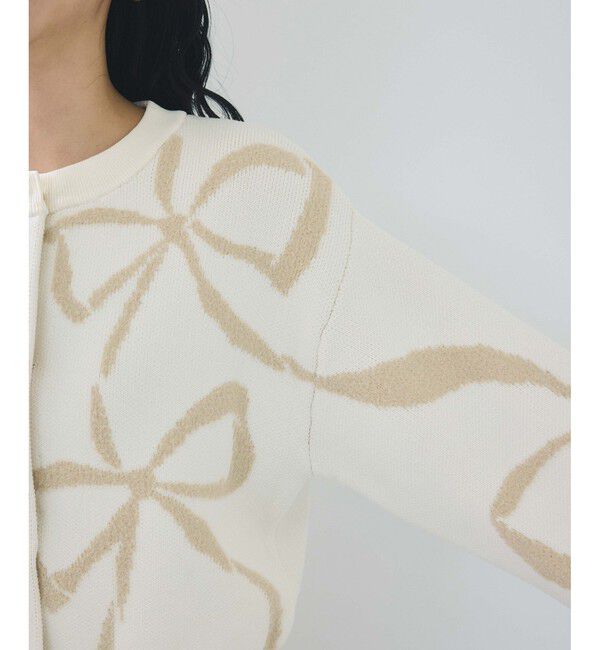 VIS「リボンモチーフジャガードカーディガン/イージーケア」|カーディガン|