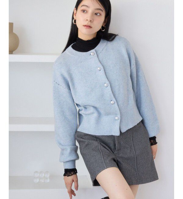 VIS「ハートアソートパール釦ラメミックスカーディガン/イージーケア・一部WEB限定カラー」|カーディガン|