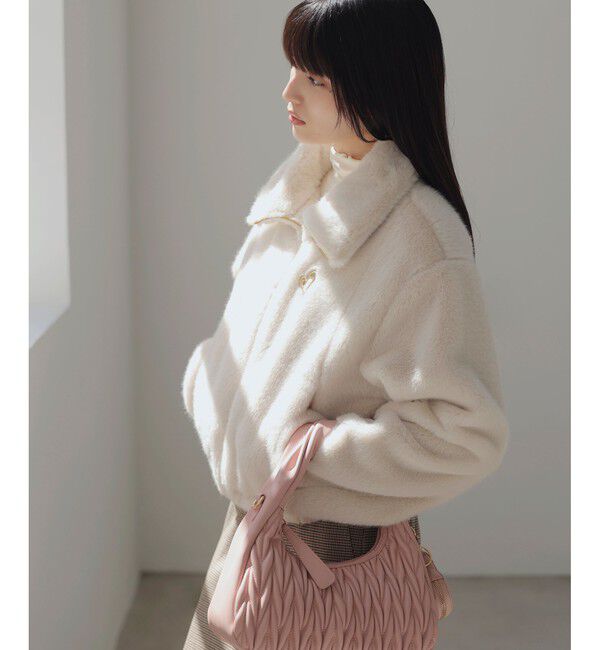 VIS「ブローチ付きアソートファーブルゾン」|ブルゾン・スタジャン|